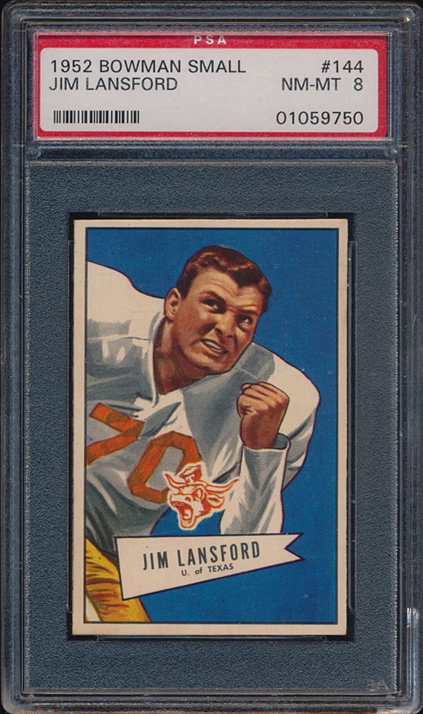  1952 Bowman Small #144 Jim Lansford (RC) PSA NM-MT 8 - just 1 higher!