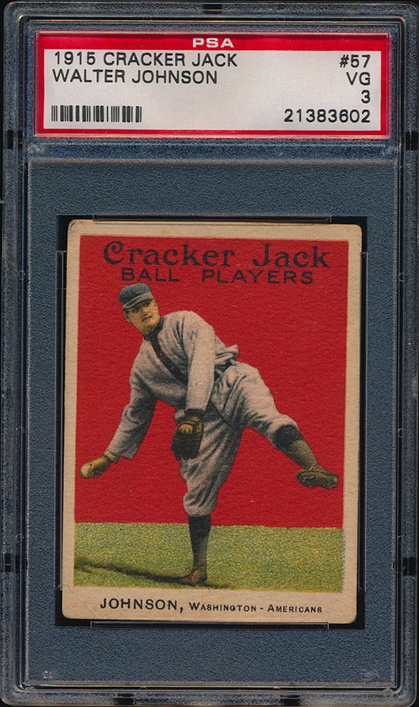  1915 E145 Cracker Jack #57 Walter Johnson (HOF) - PSA VG 3