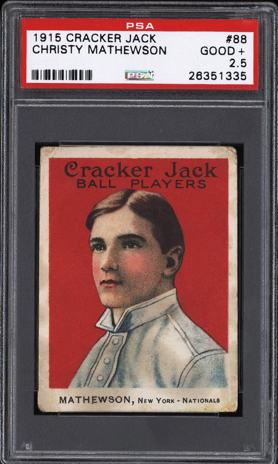  1915 Cracker Jack #88 Christy Mathewson (HOF) - PSA GOOD+ 2.5