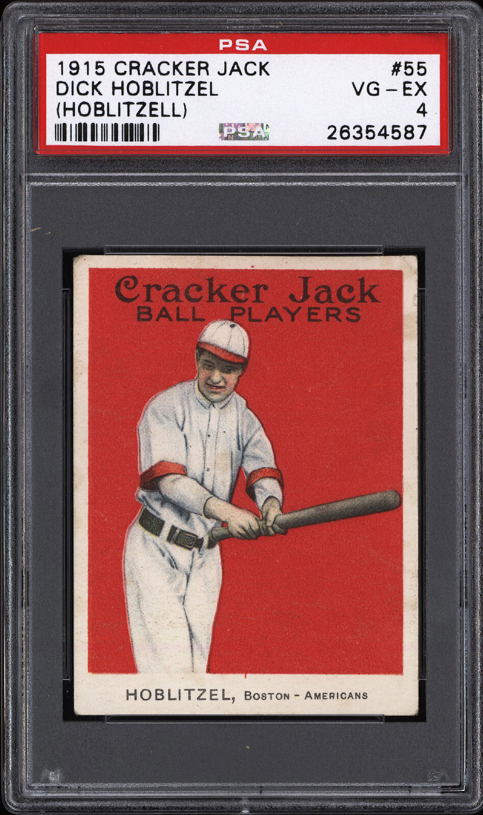  1915 Cracker Jack #55 Dick Hoblitzell - PSA VG-EX 4