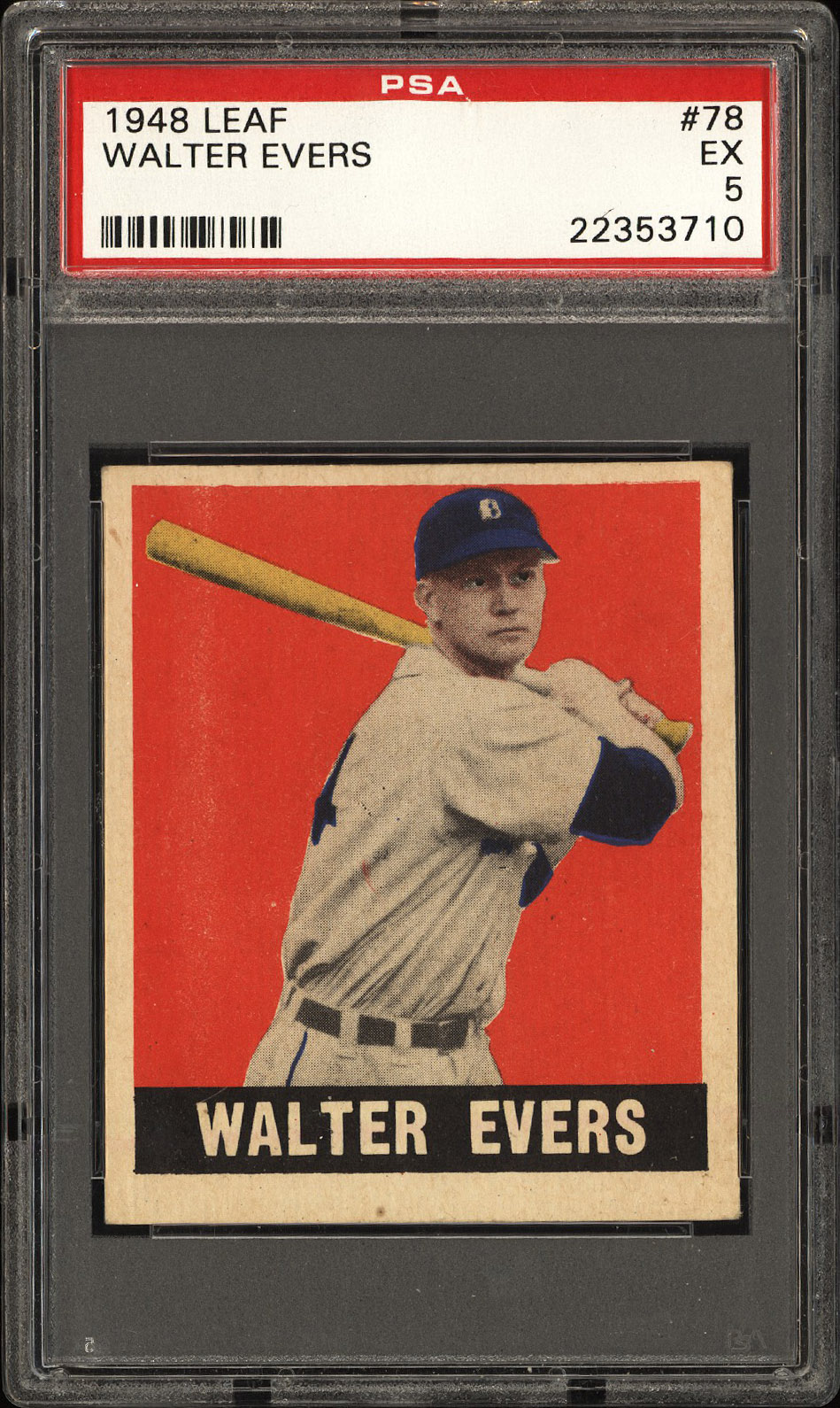  1948 Leaf #78 Walter Evers (SP) - PSA EX 5
