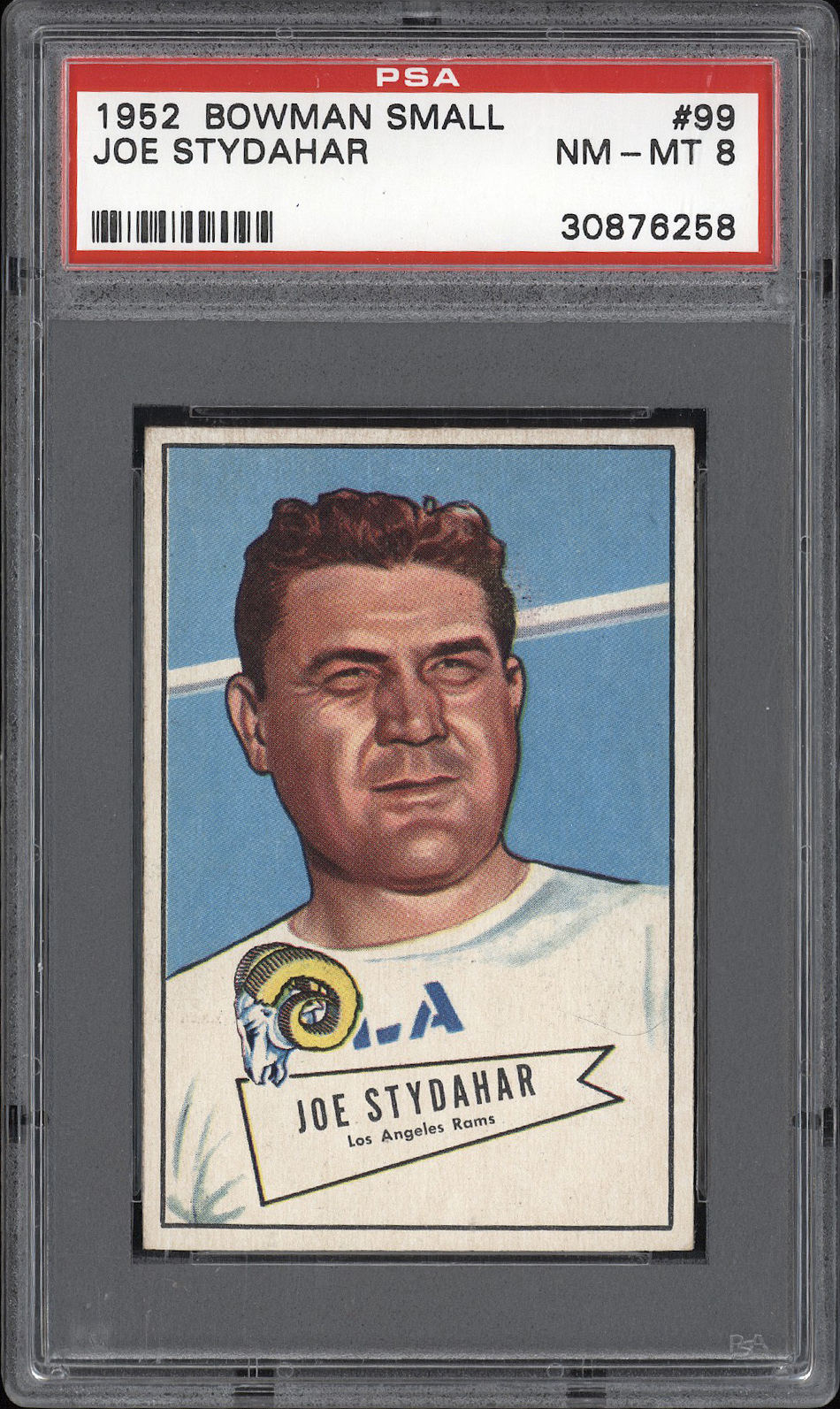 1952 Bowman Small #99 Joe Stydahar (HOF RC) - PSA NM-MT 8 - 1/7  Just 1 Higher!