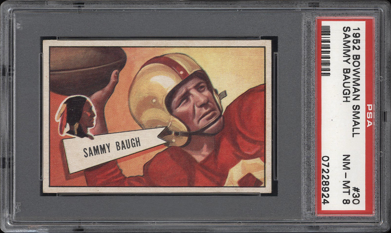  1952 Bowman Small #30 Sammy Baugh (HOF) - PSA NM-MT 8