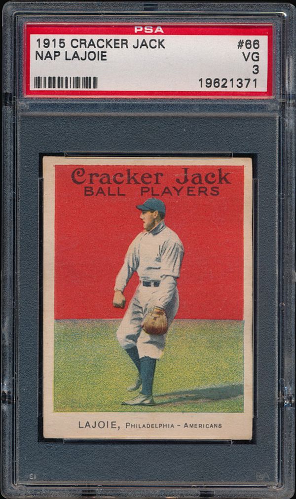  1915 Cracker Jack #66 Nap Lajoie (HOF) - PSA VG 3