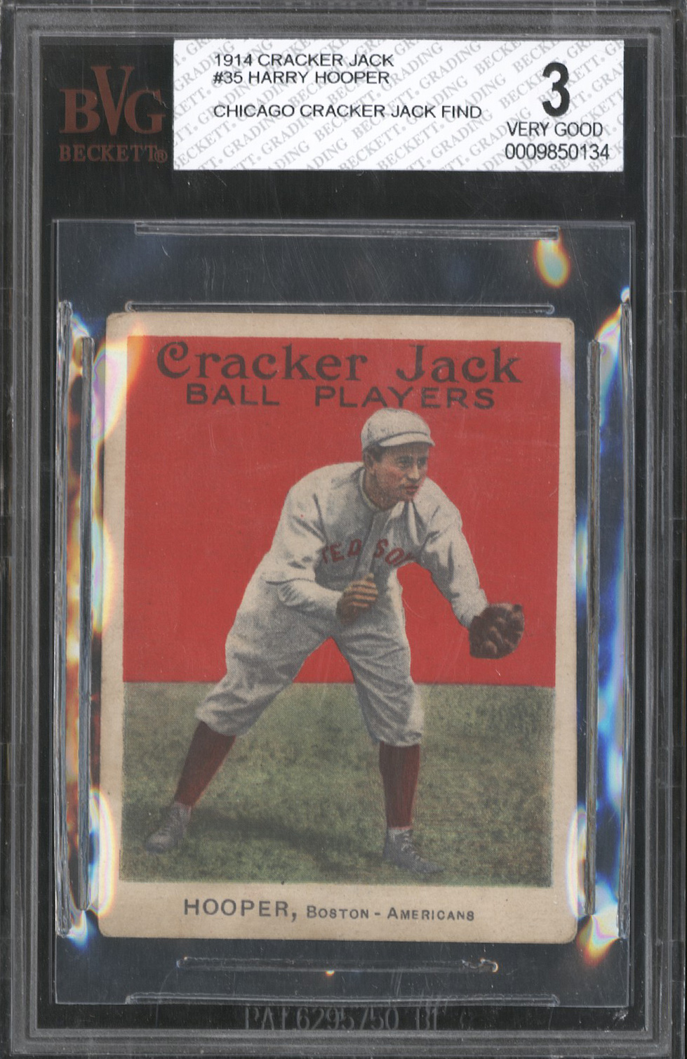  1914 Cracker Jack #35 Harry Hooper (HOF) - BVG VG 3