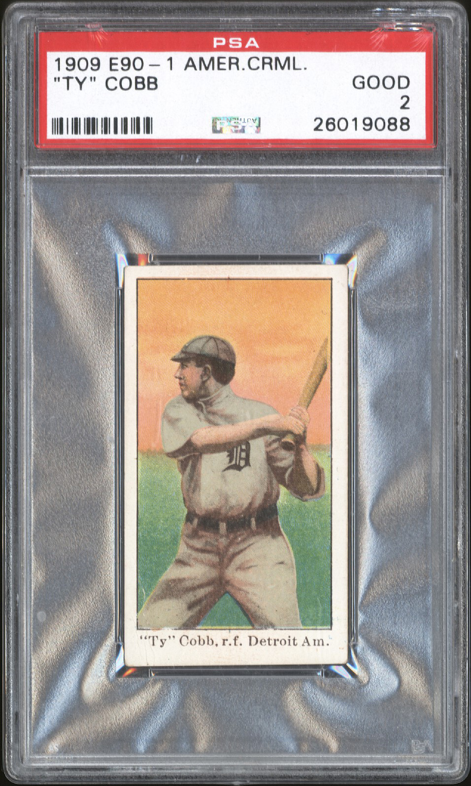  Exceptional 1909 E90-1 American Caramel Ty Cobb (HOF) - PSA GOOD 2