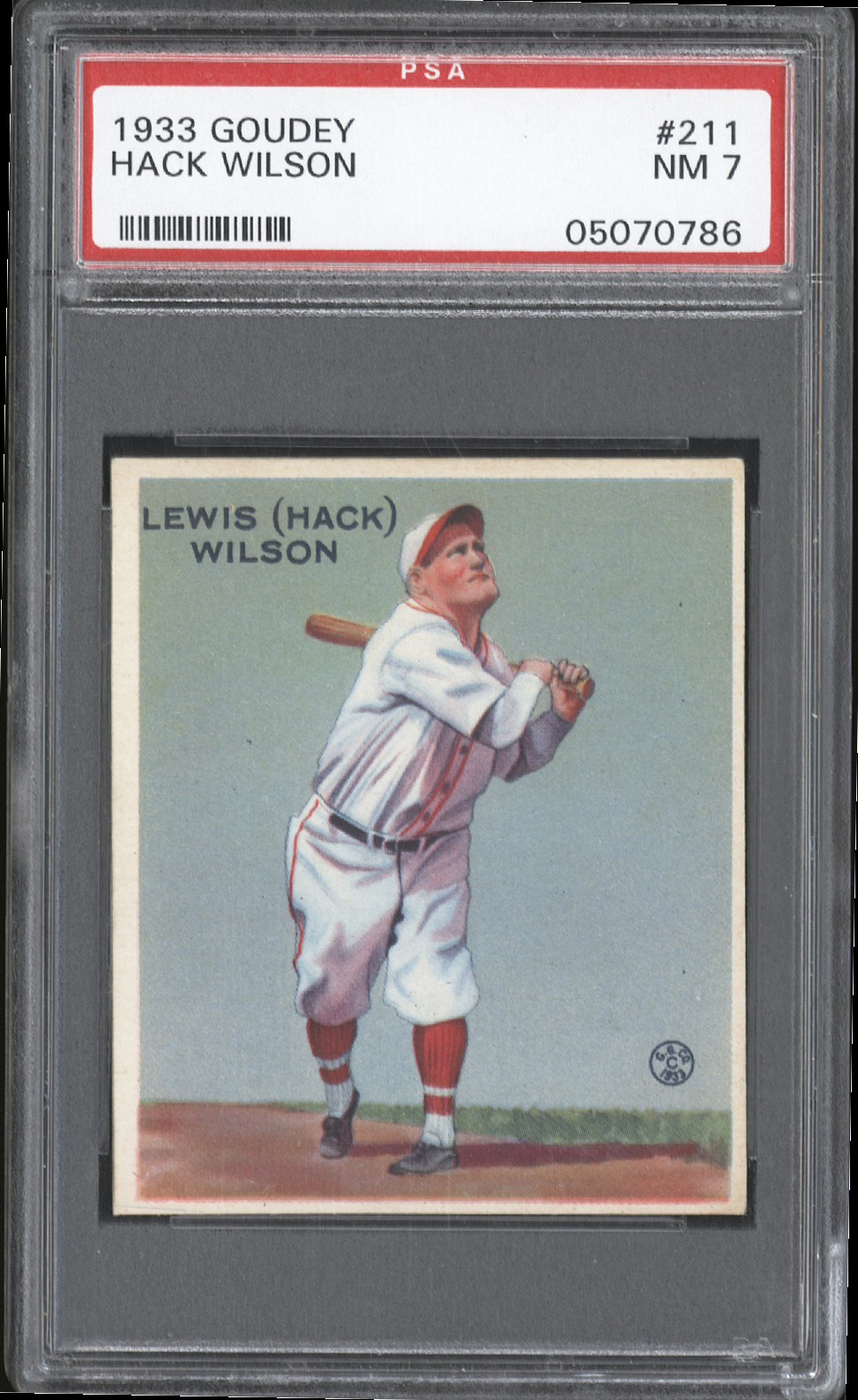  1933 Goudey #211 Hack Wilson (HOF) - PSA NM 7