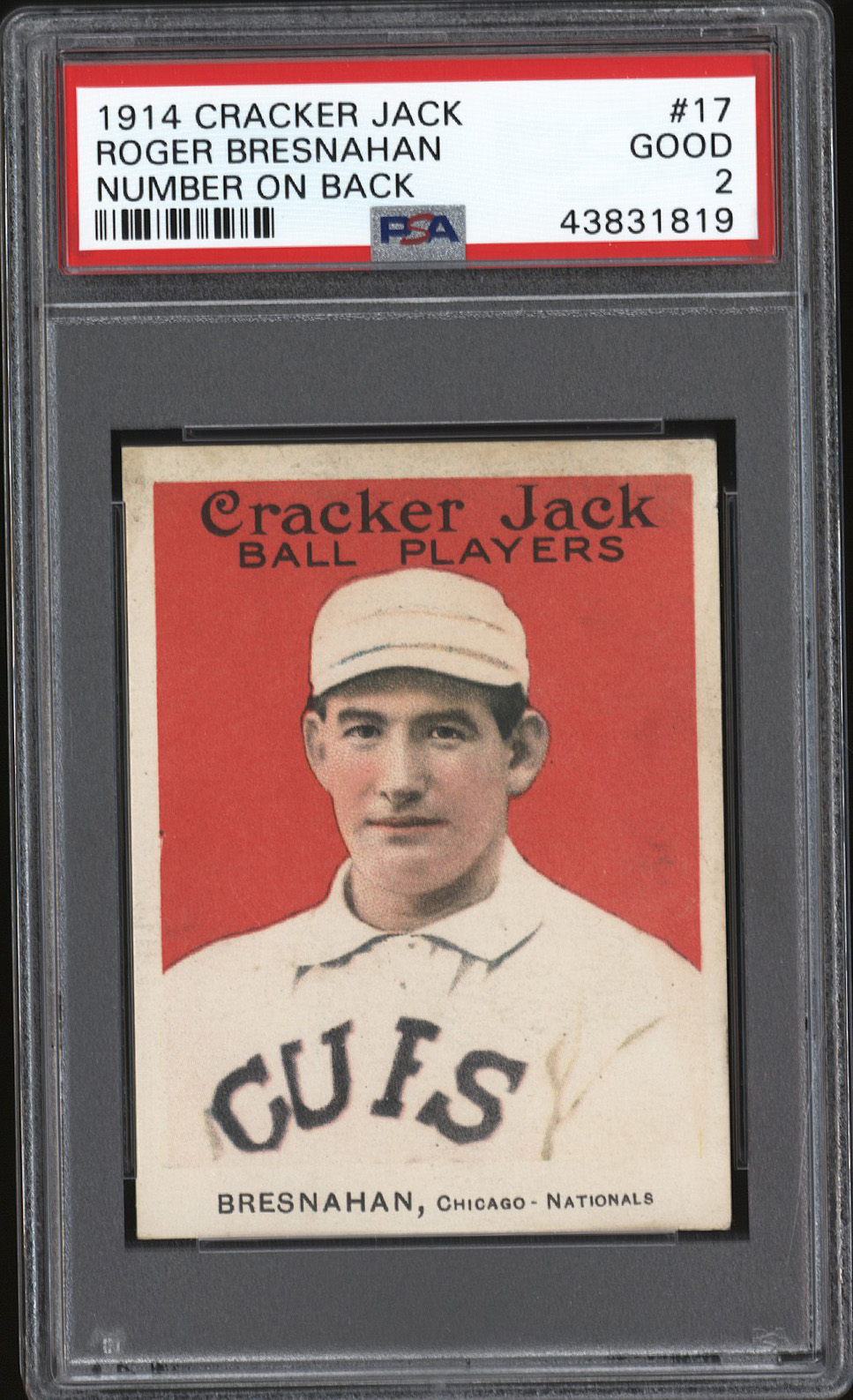  1915 Cracker Jack #17 Roger Bresnahan (HOF) - PSA GOOD 2