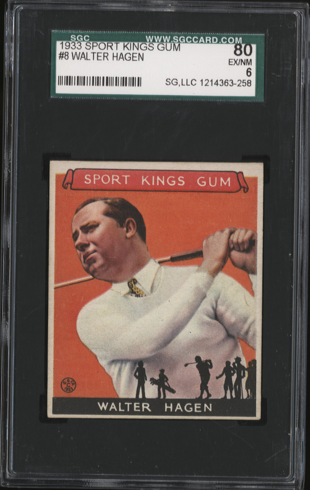  1933 Goudey Sport Kings #8 Walter Hagen (HOF) - SGC EX/NM 6