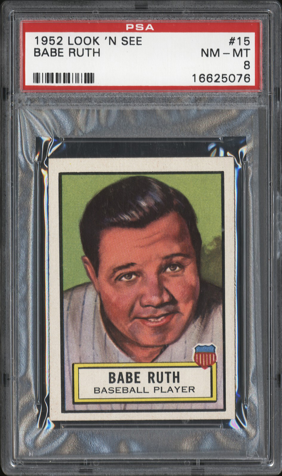  1952 Topps Look 'N See #15 Babe Ruth (HOF) - PSA NM-MT 8