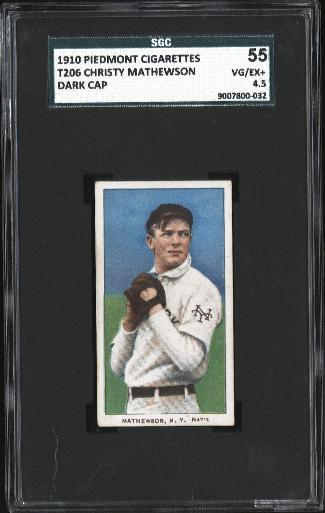  1909-11 T206 Christy Mathewson (HOF - Dark Cap) - SGC VG/EX+ 4.5