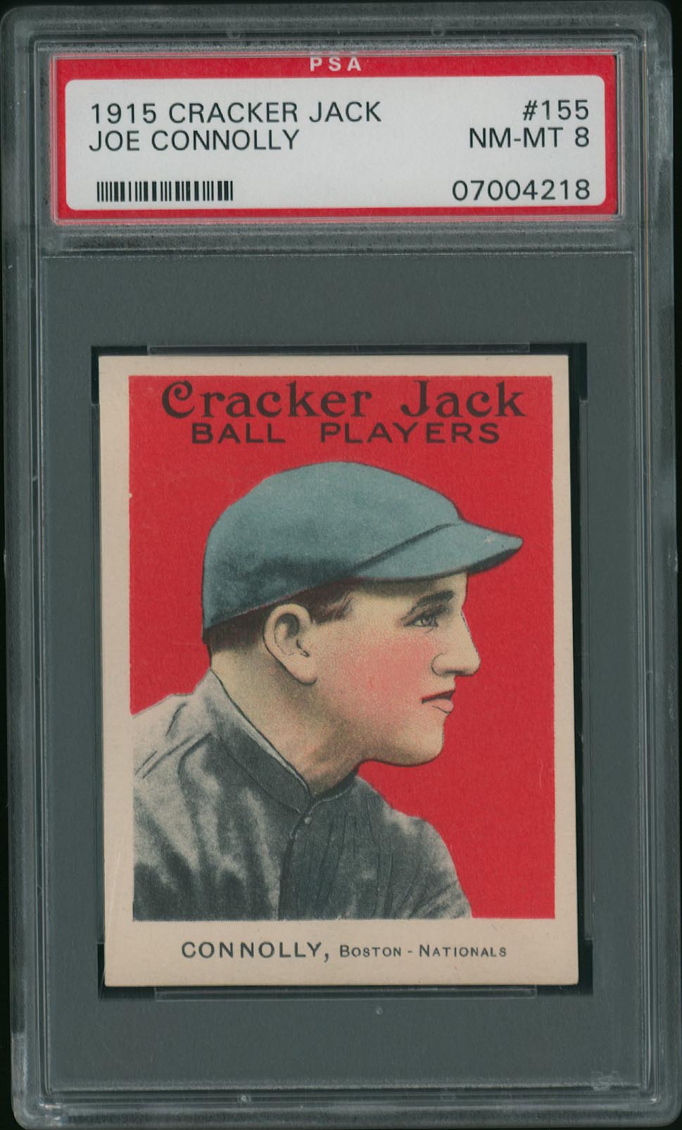  1915 Cracker Jack #155 Joe Connolly - PSA NM-MT 8