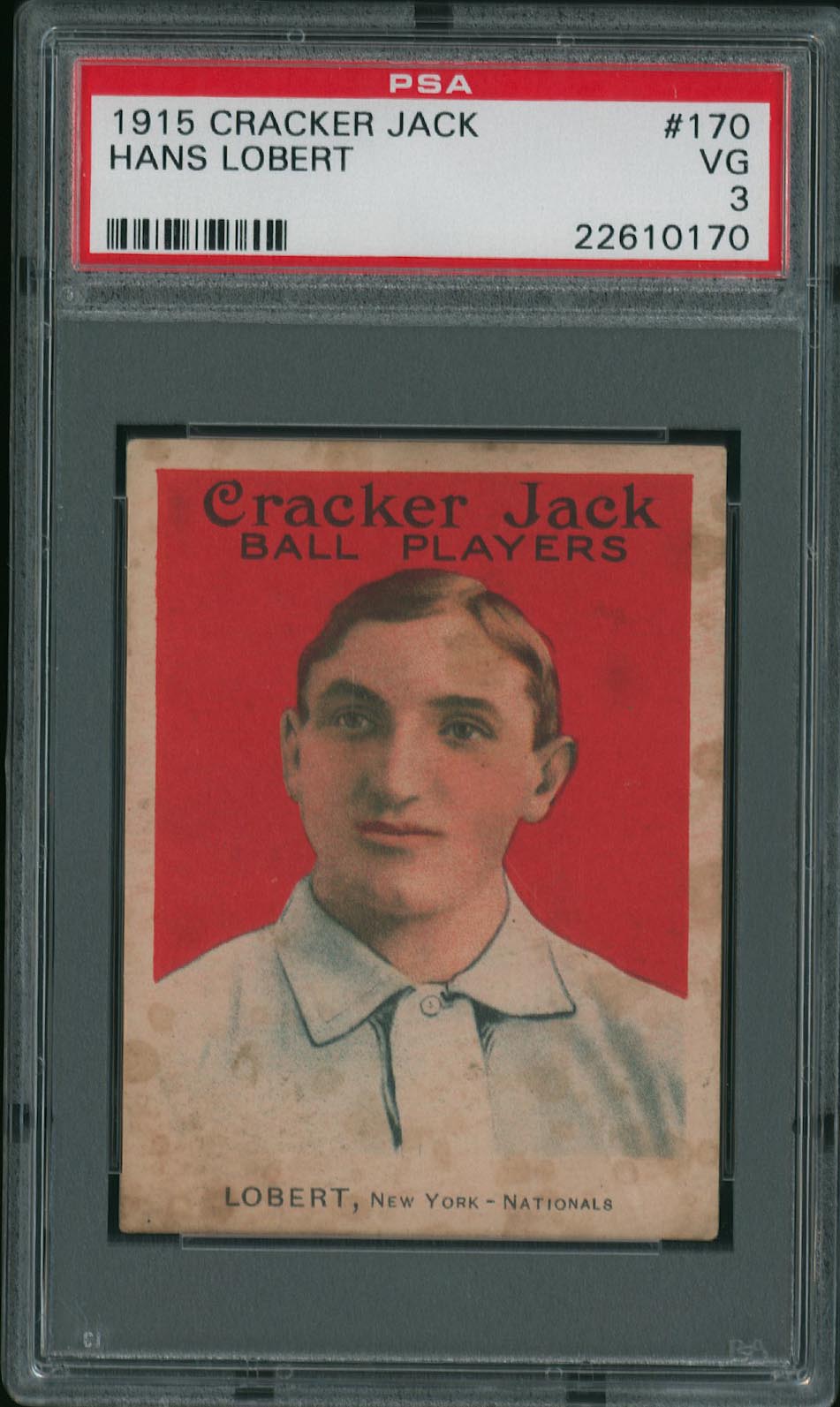  1915 Cracker Jack #170 Hans Lobert - PSA VG 3