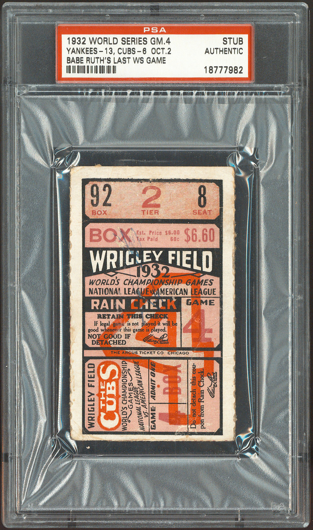 1932 World Series Chicago Cubs vs New York