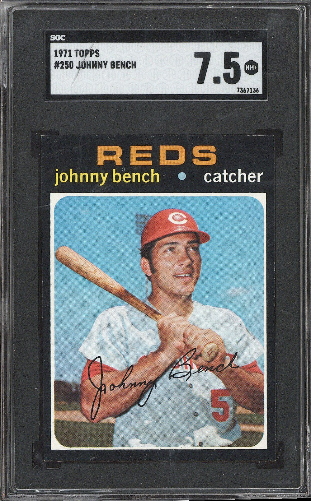 1971 Topps #250 Johnny Bench (HOF) - SGC NM+ 7.5