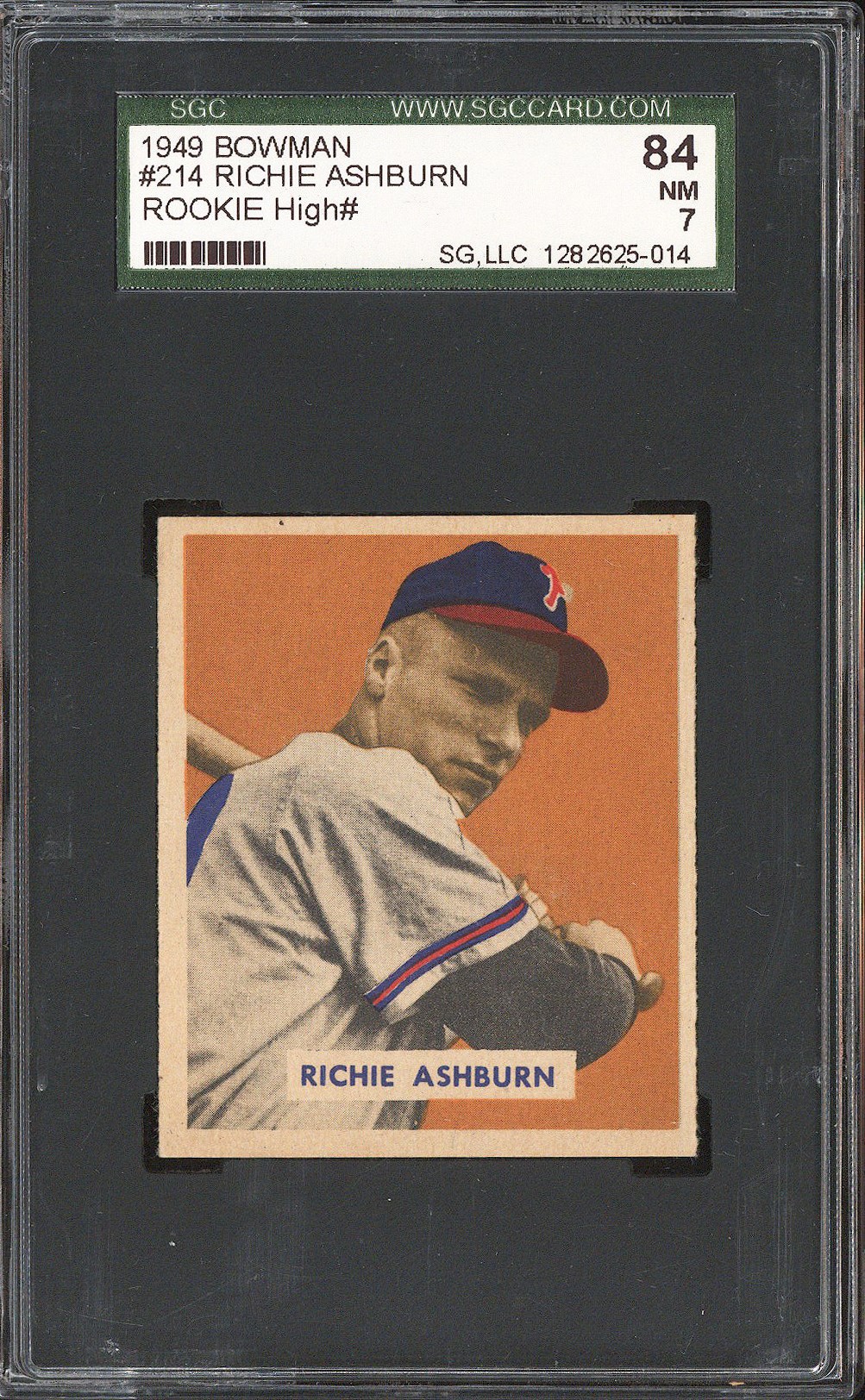 1949 Bowman #214 Richie Ashburn (HOF RC) - SGC NM 7