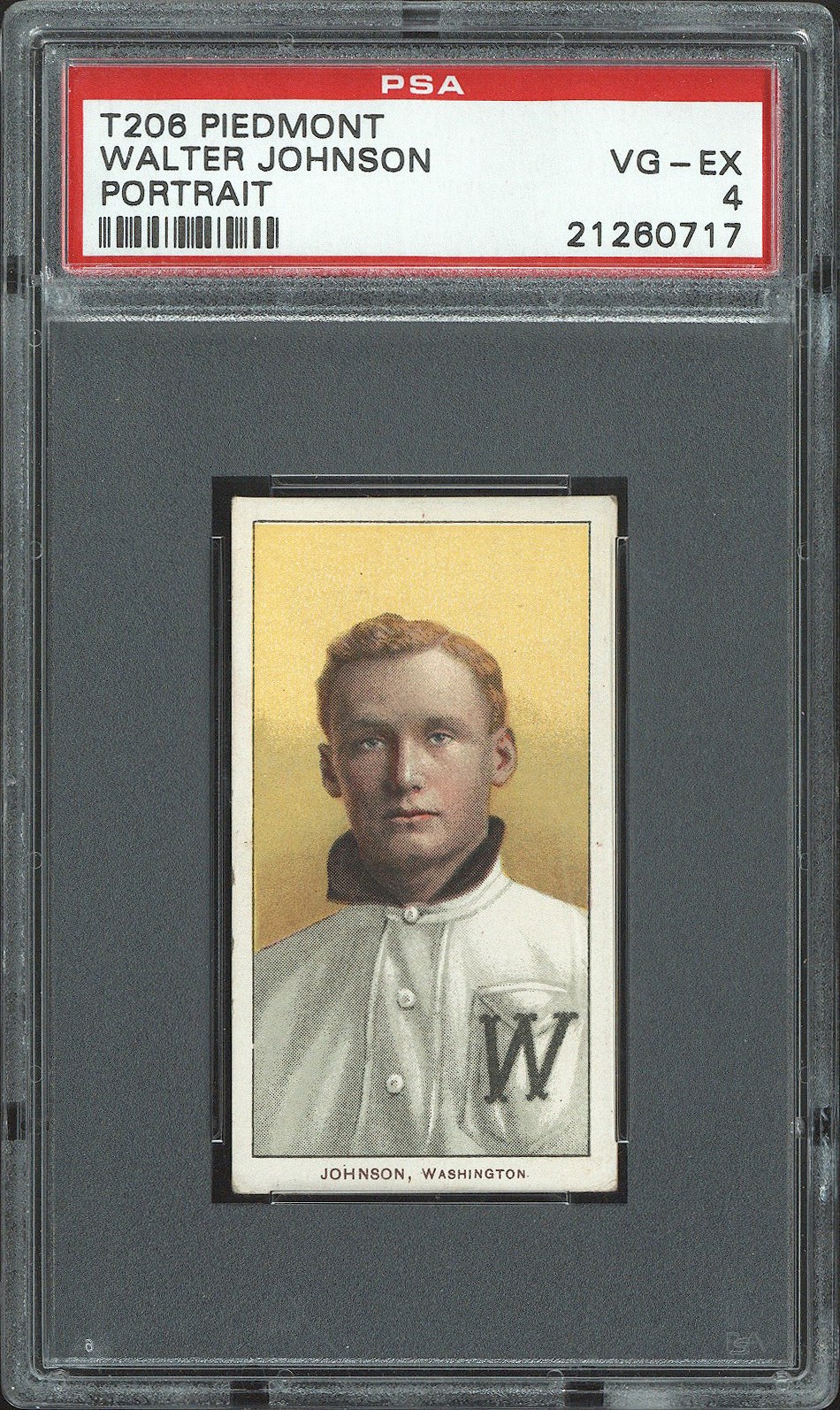 1909-11 T206 Walter Johnson (HOF - Portrait) - PSA VG-EX 4