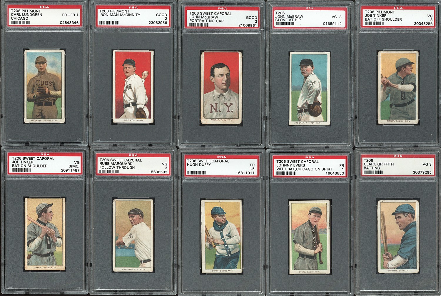 Sold at Auction: Lot of (18) 1909-11 T206 Chicago Cubs incl. Tinker,  Chance, and Brown.