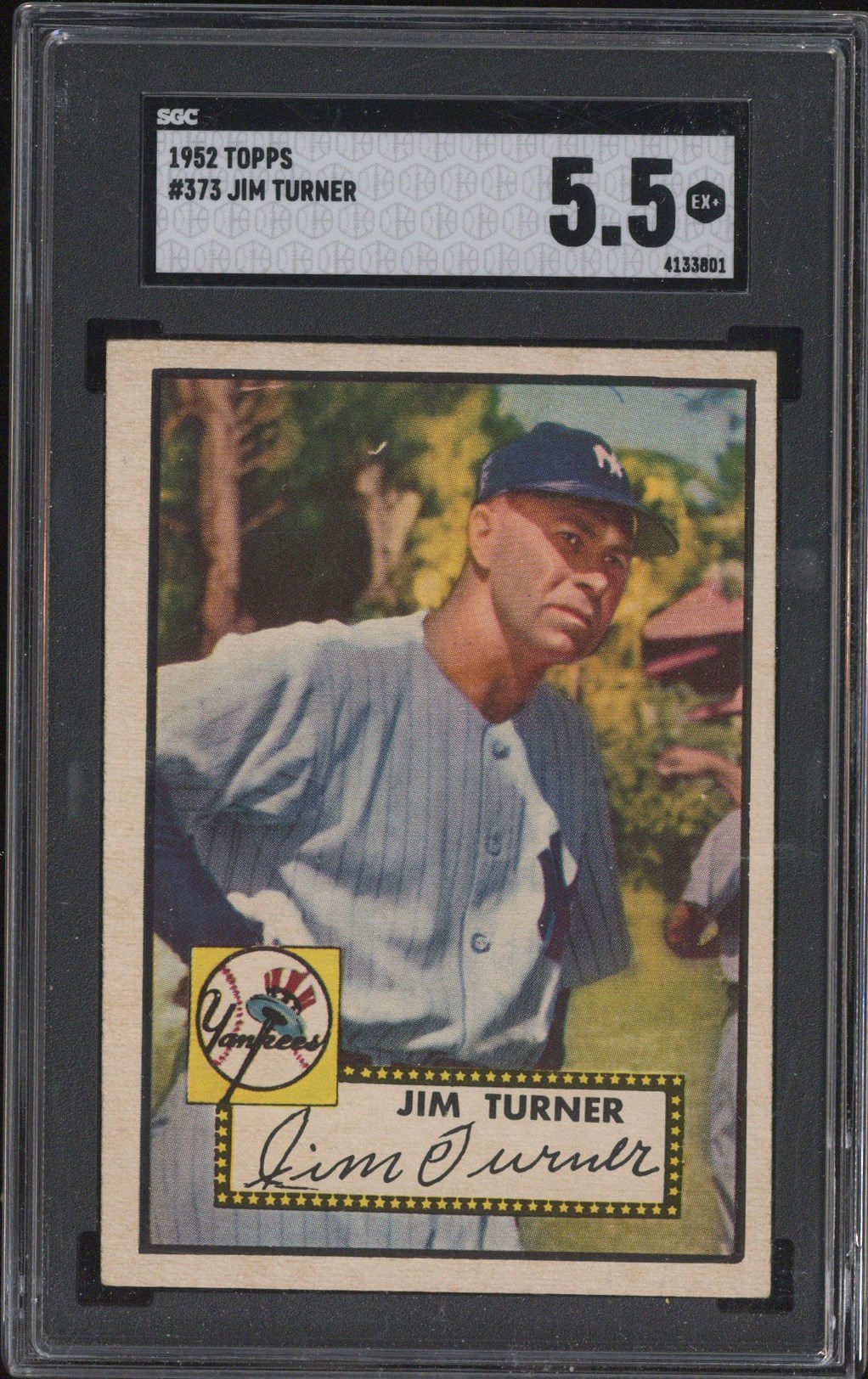 1952 Topps #373 Jim Turner - SGC EX+ 5.5
