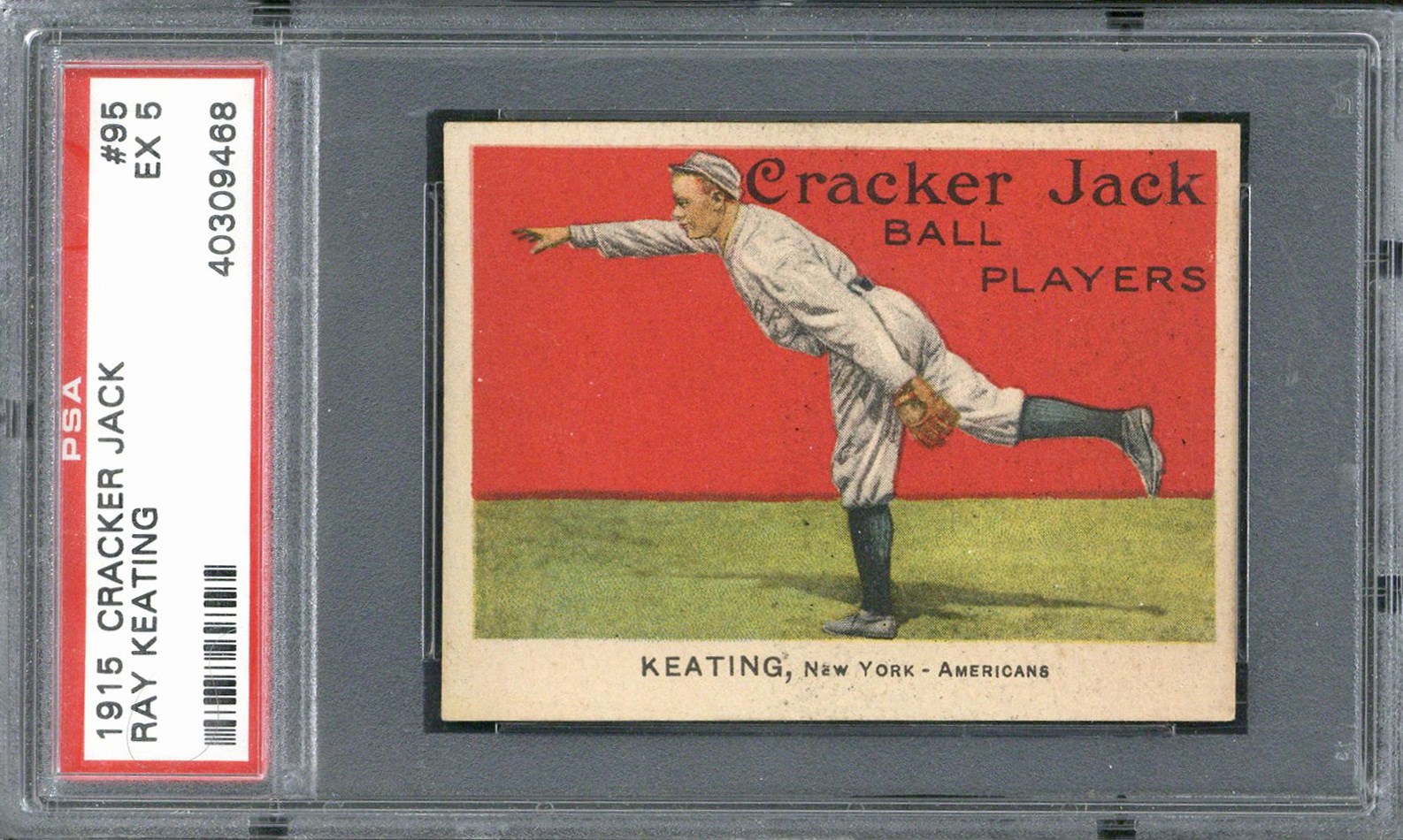 1915 Cracker Jack #95 Ray Keating - PSA EX 5