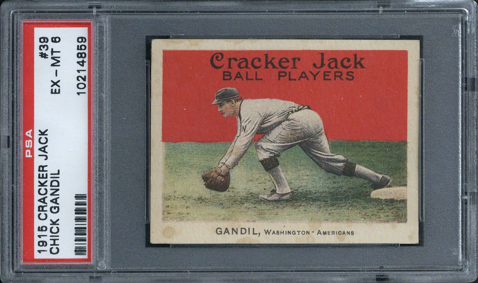 1915 Cracker Jack #39 Chick Gandil - PSA EX-MT 6