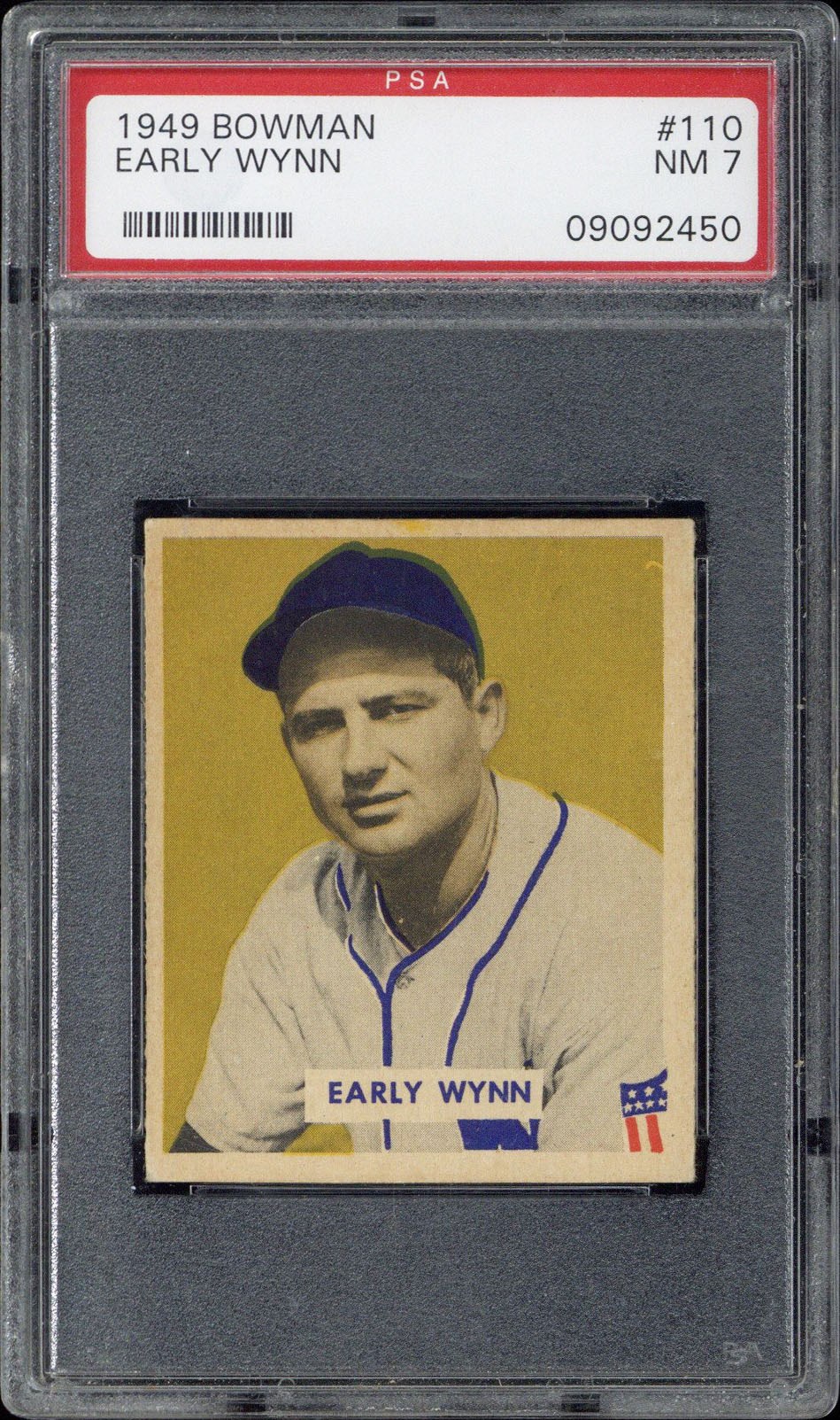 1949 Bowman #110 Early Wynn (HOF RC) - PSA NM 7