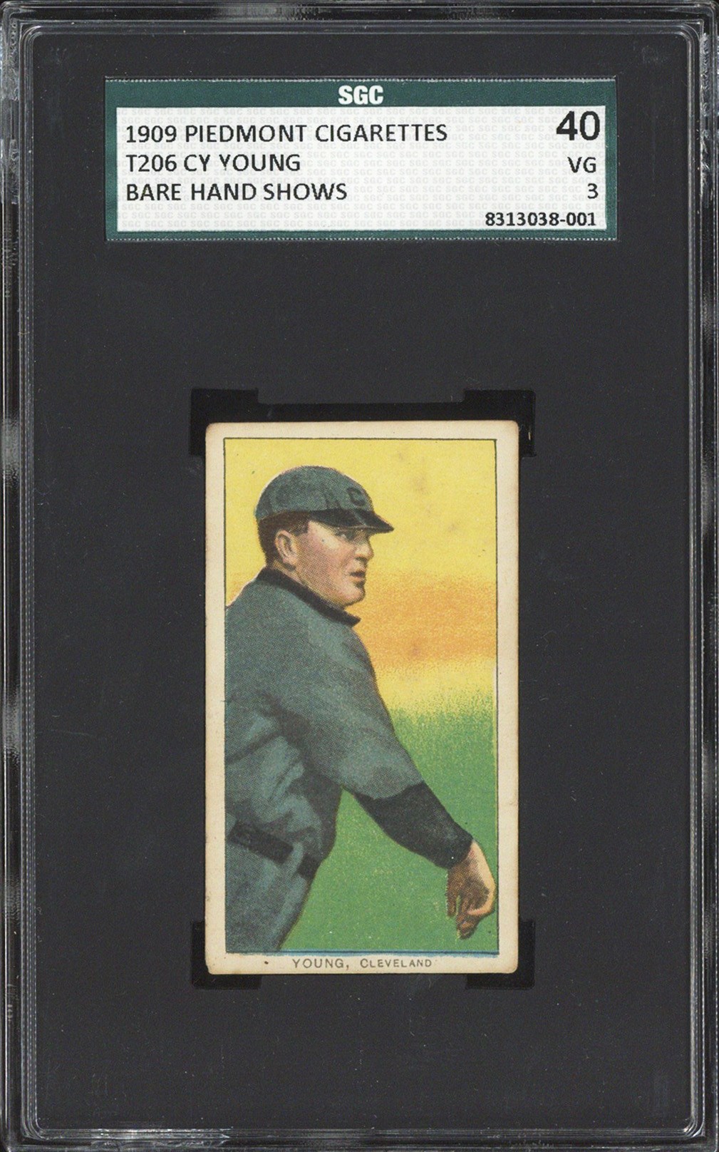1909-11 T206 Cy Young (HOF - Bare Hand Shows) - SGC VG 3