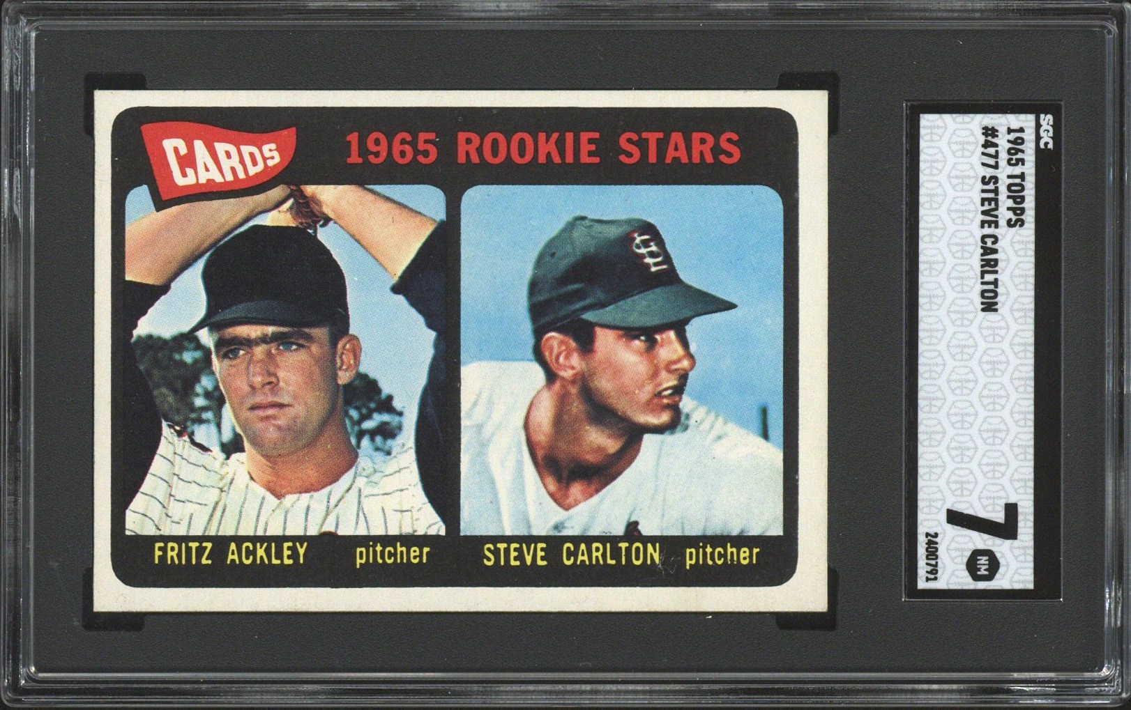 1965 Topps #477 Steve Carlton (RC - HOF) - SGC NM  7