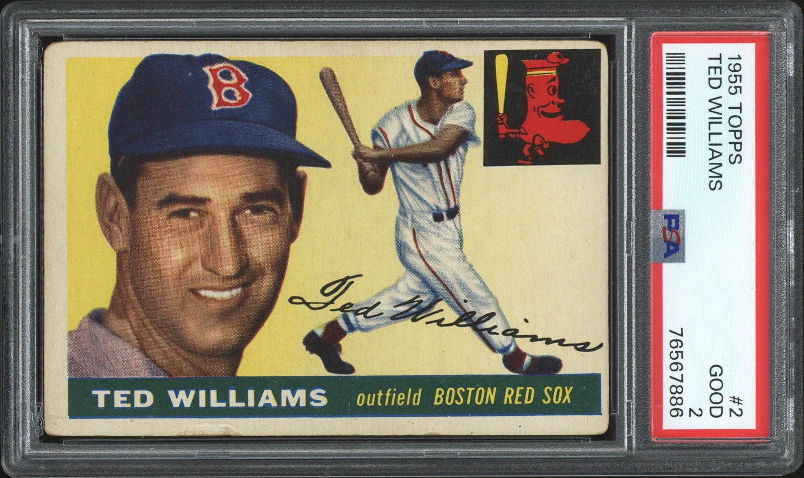1955 Topps #2 Ted Williams (HOF) - PSA GOOD 2