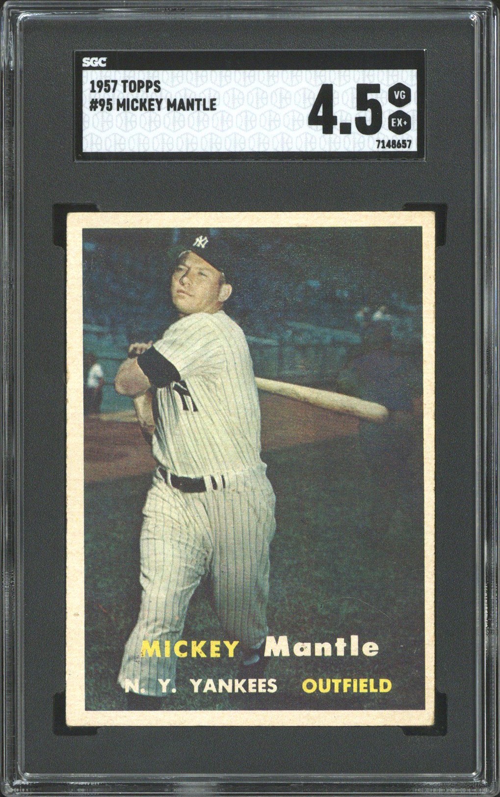 1957 Topps #95 Mickey Mantle (HOF) - SGC VG-EX+ 4.5