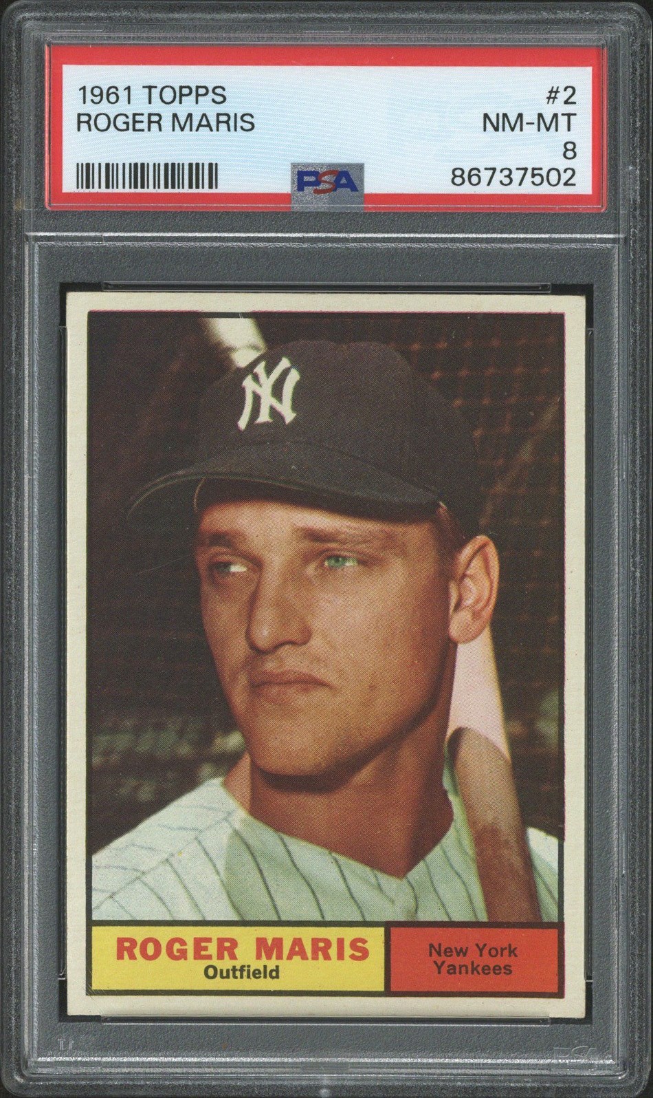 1961 Topps #2 Roger Maris - PSA NM-MT 8