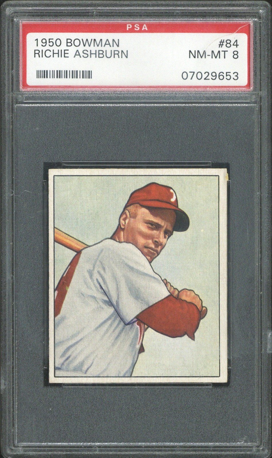 1950 Bowman #84 Richie Ashburn (HOF) - PSA NM-MT 8
