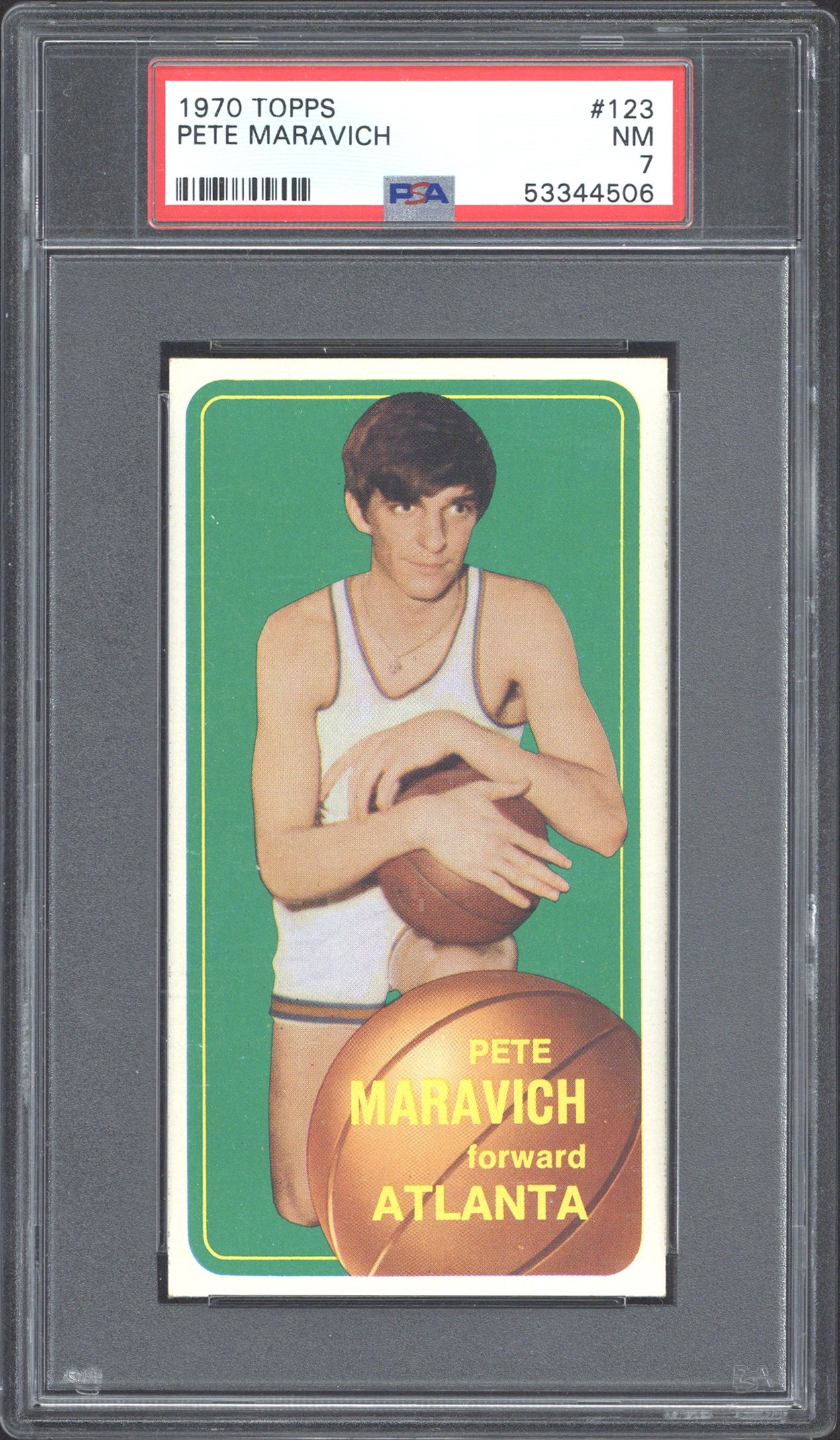 1970 Topps #123 Pete Maravich (HOF RC) - PSA NM 7