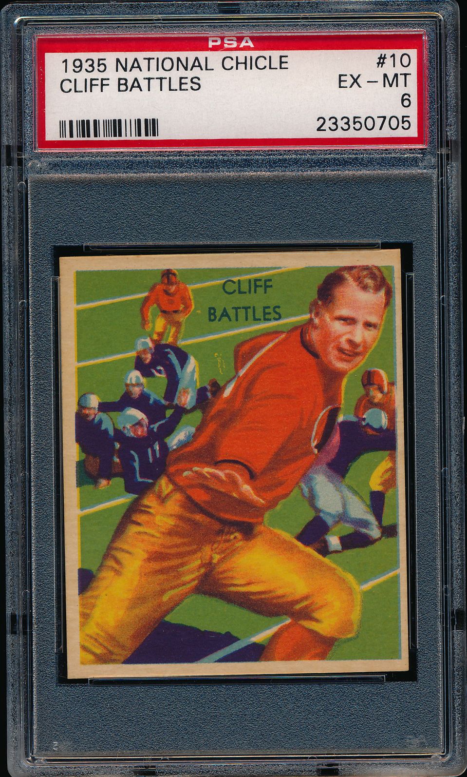  1935 National Chicle #10 Cliff Battles (HOF) - PSA EX-MT 6 