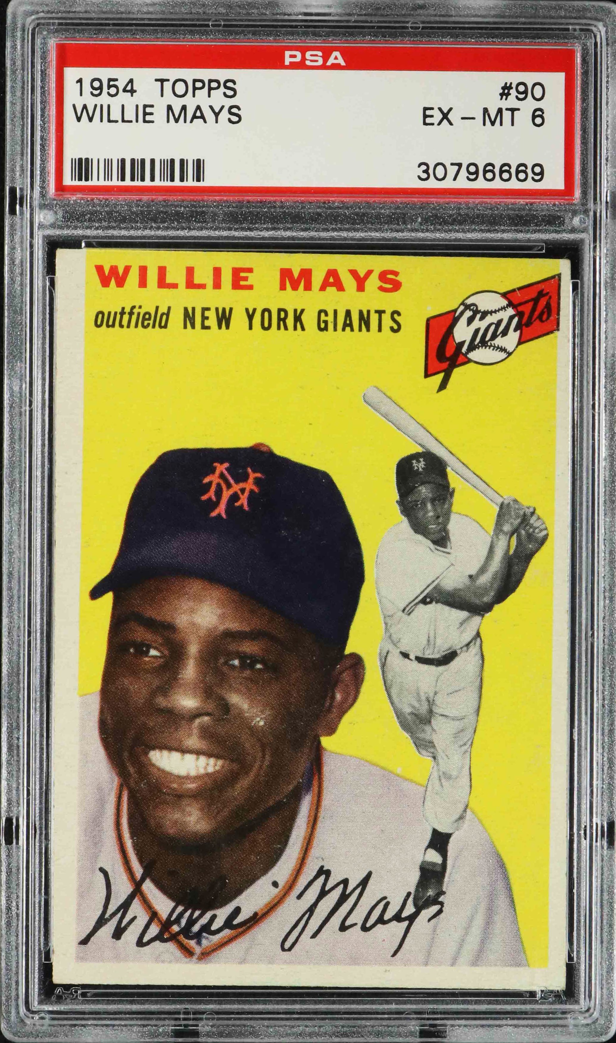 1954 Topps #90 Willie Mays (HOF) - PSA EX-MT 6