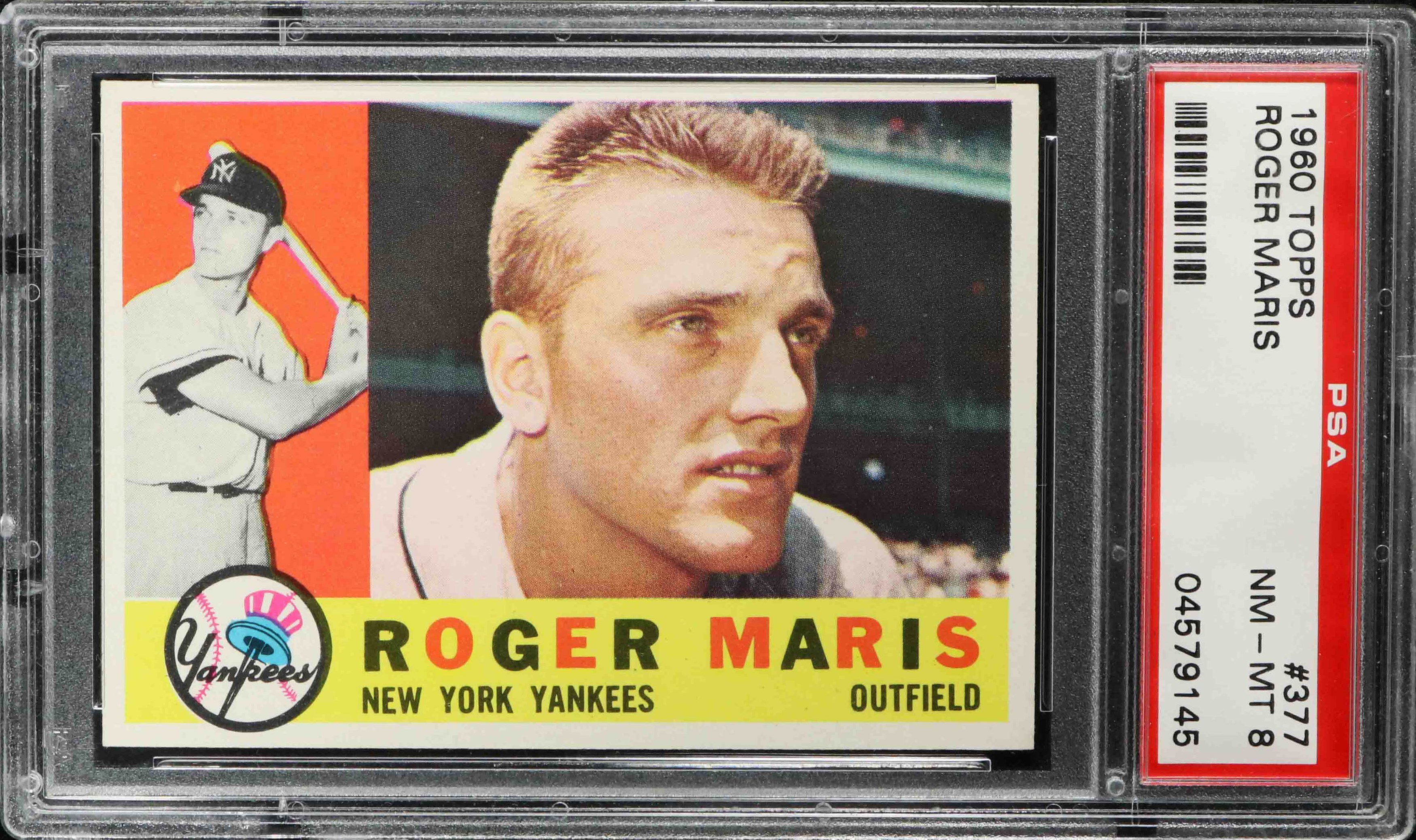 1960 Topps #377 Roger Maris - PSA NM-MT 8