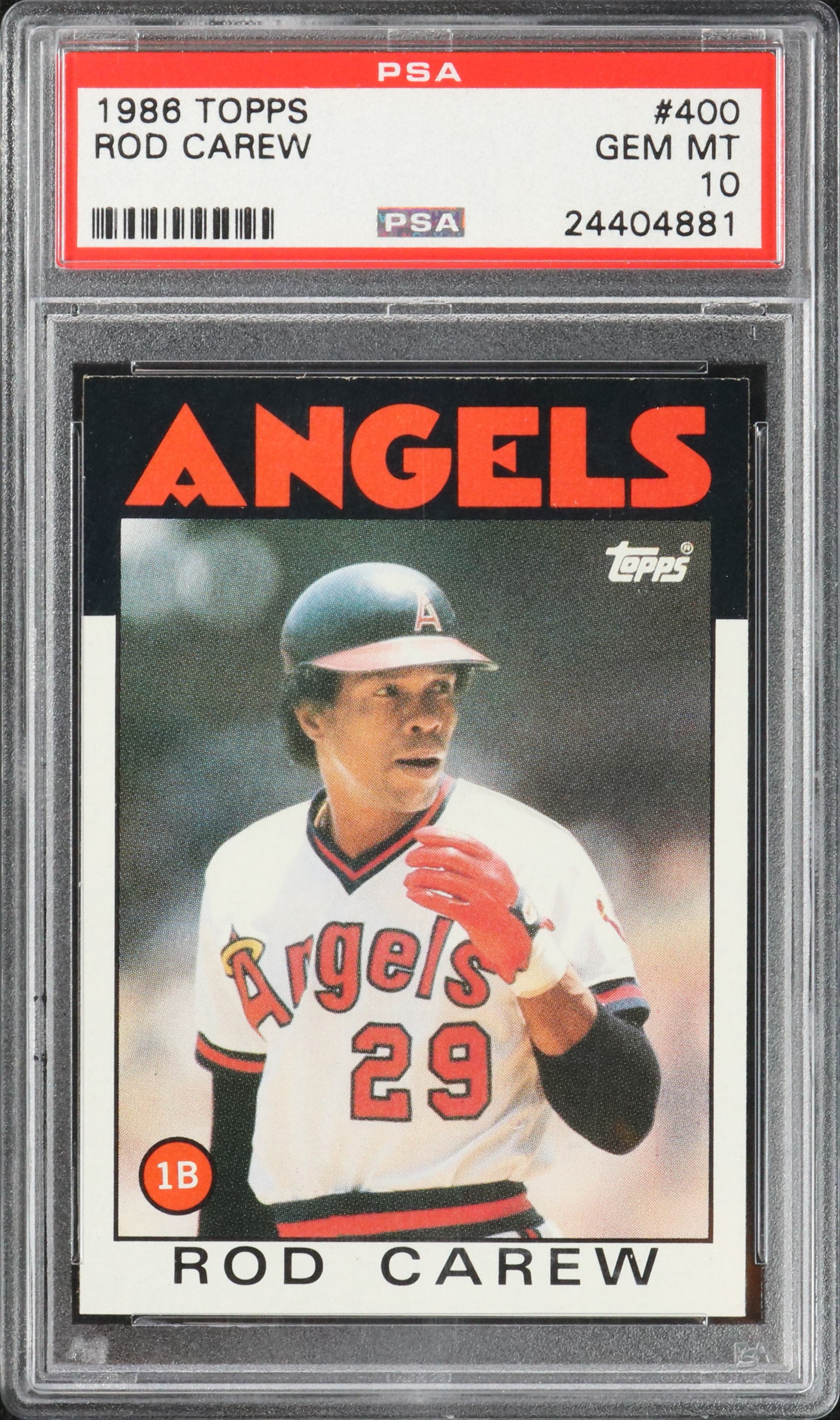 1986 Topps #400 Rod Carew (HOF) - PSA GEM MINT 10