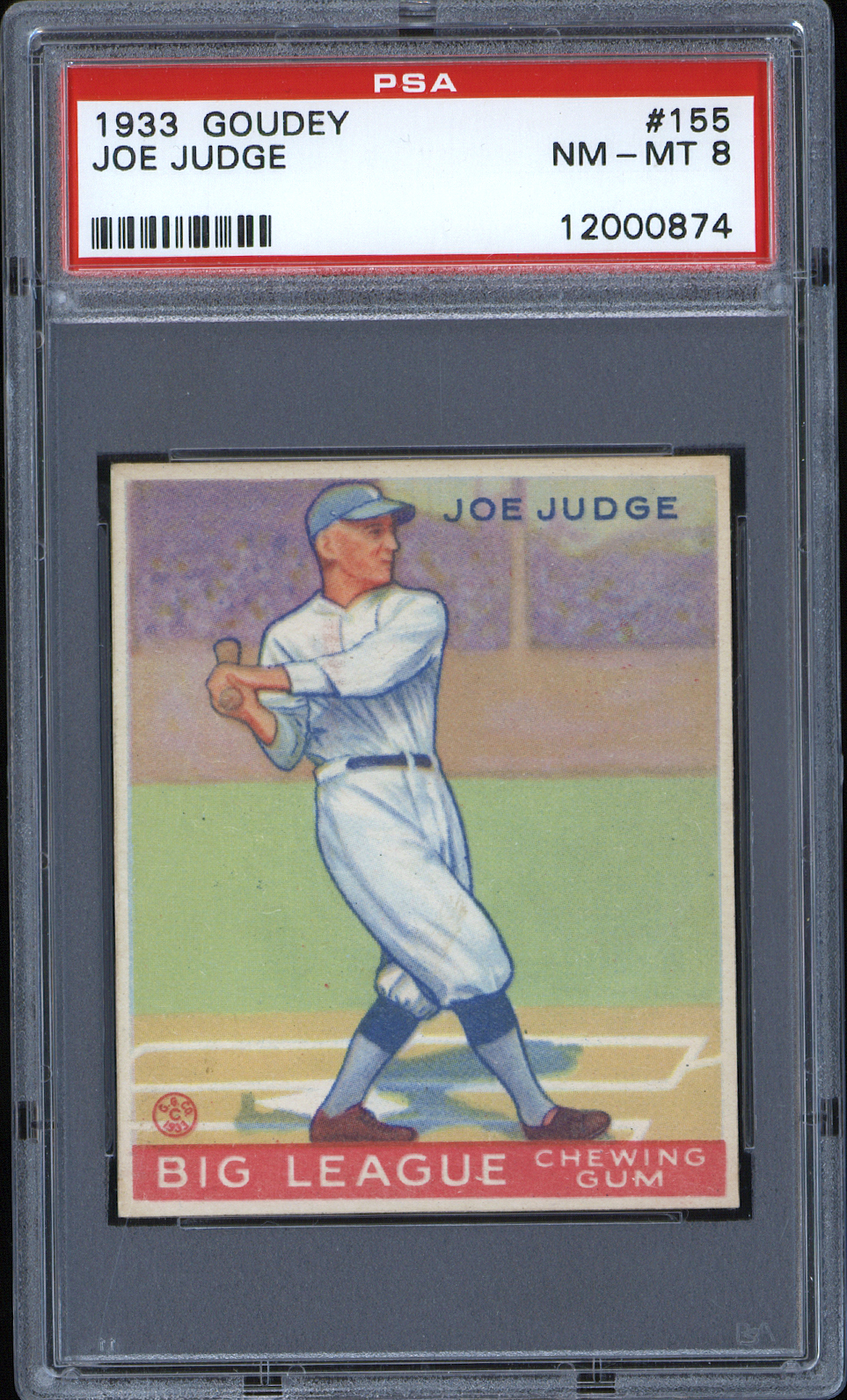  1933 Goudey #155 Joe Judge - PSA NM-MT 8