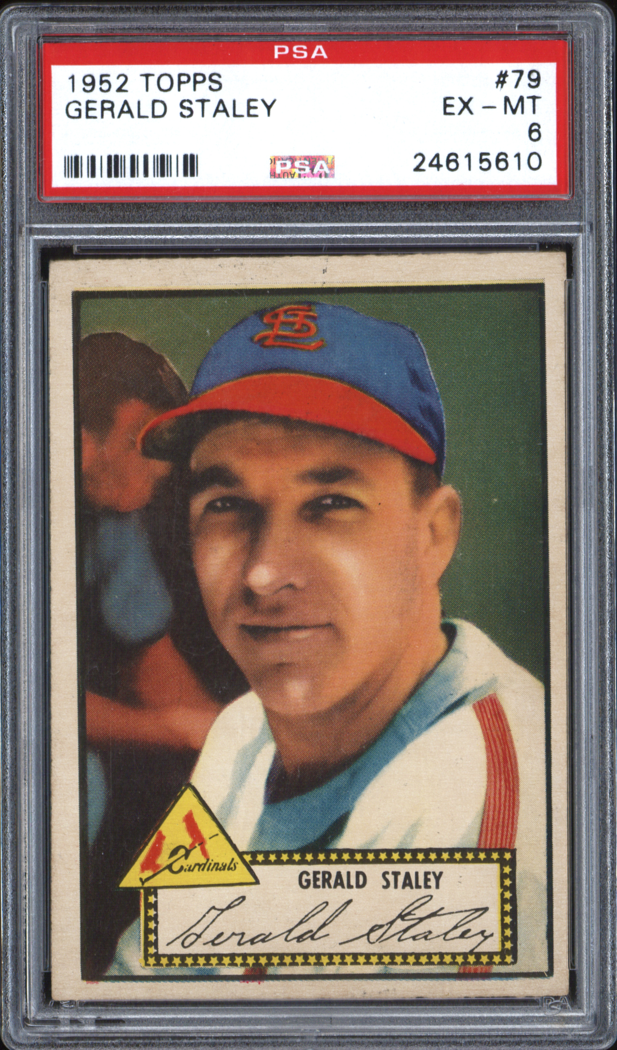  1952 Topps #79 Gerry Staley (Red Back) - PSA EX-MT 6